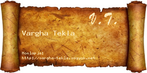 Vargha Tekla névjegykártya